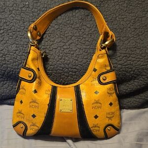 MCM Cognac and Black Shoulder Bag